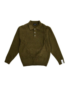 JUNTAE KIM - Beaded Corset Sweater - AW25 - OLIVE